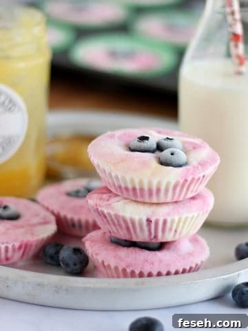 Frozen Blueberry Yogurt Bites in a tray