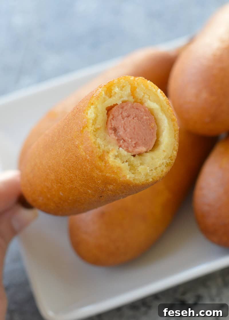 Learn how to make the best Air Fryer Corn Dogs! Corn dogs in the Air Fryer are irresistibly hot and crunchy and are ready in minutes!