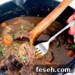 close up of beef stew