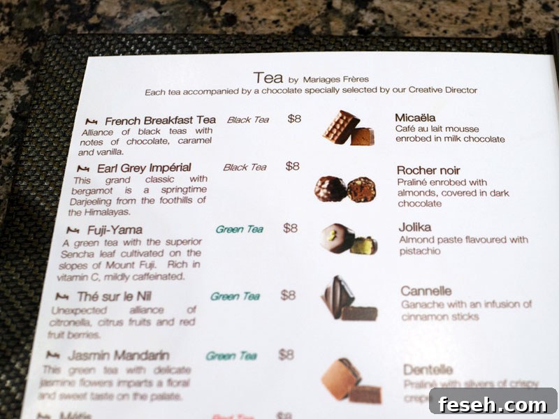 Tea and Chocolate Pairings at La Maison du Chocolate
