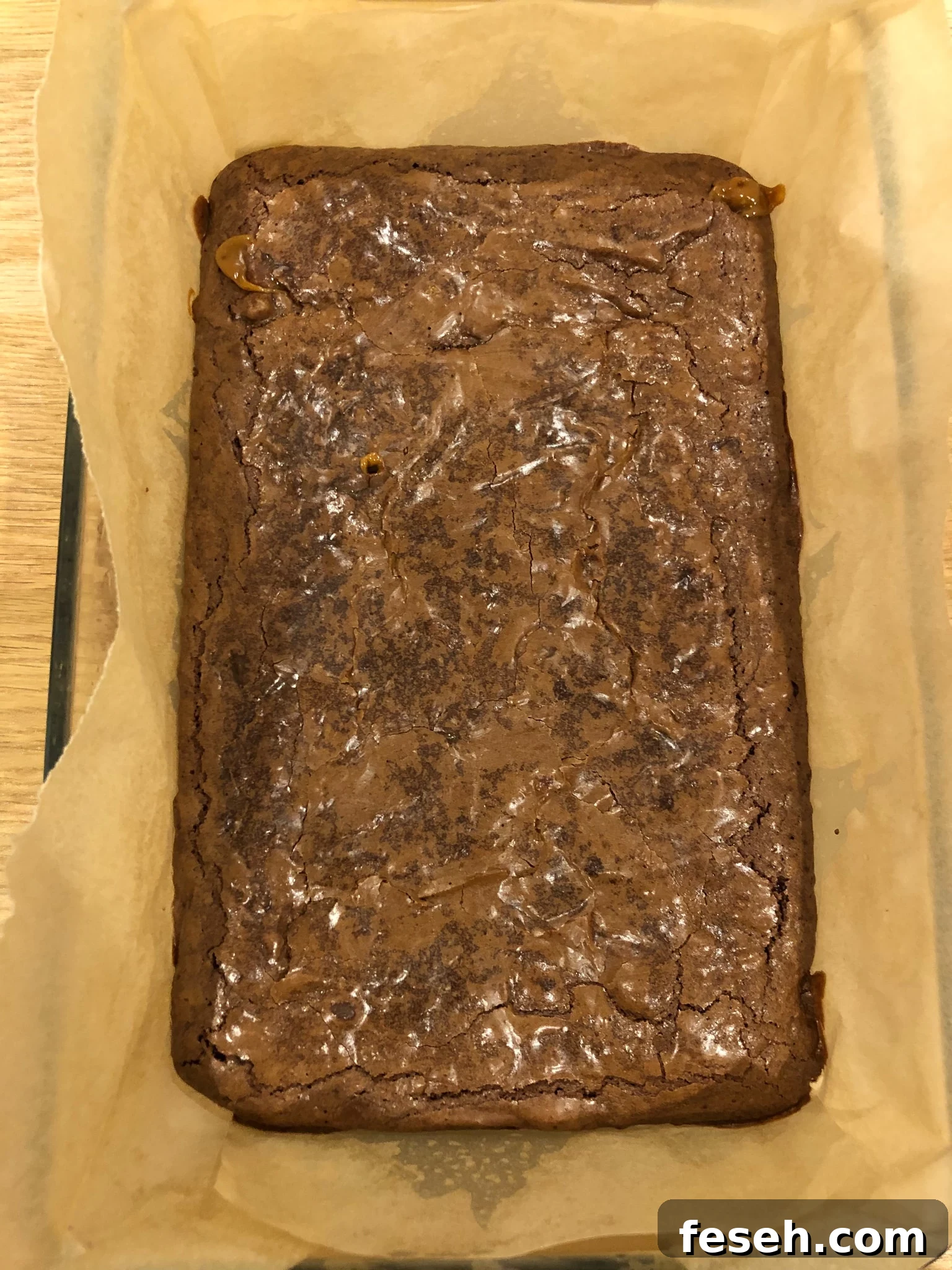Brownies after baking.
