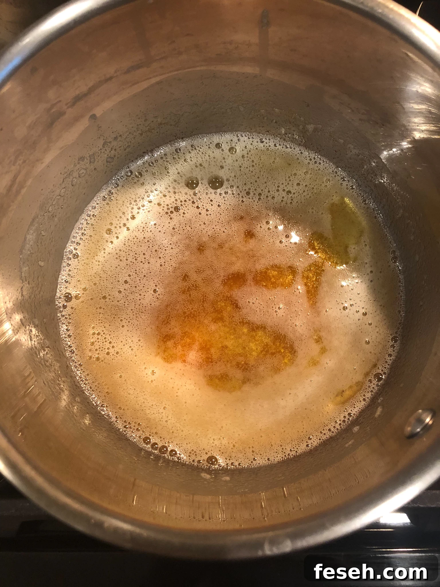 Brown butter in a pan.
