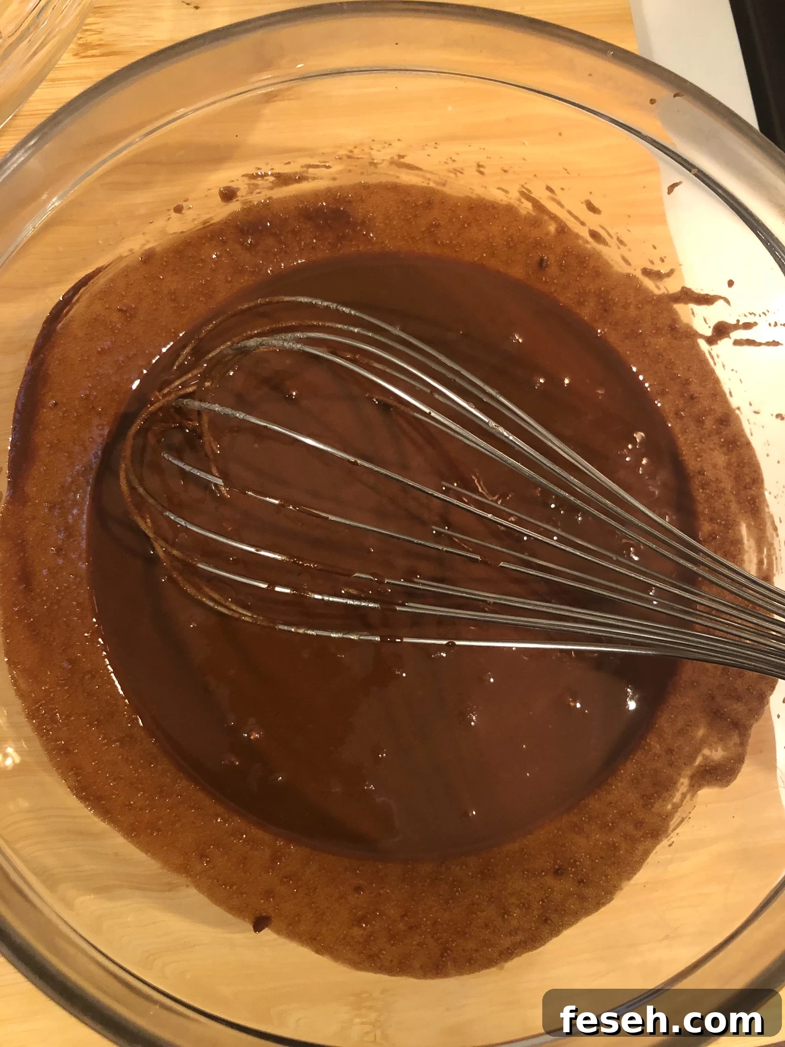 Chocolate mixture for the brownies.