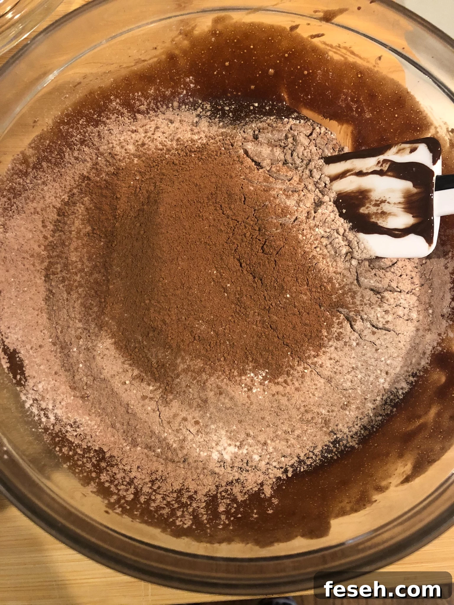 Dry mixture added to the chocolate.