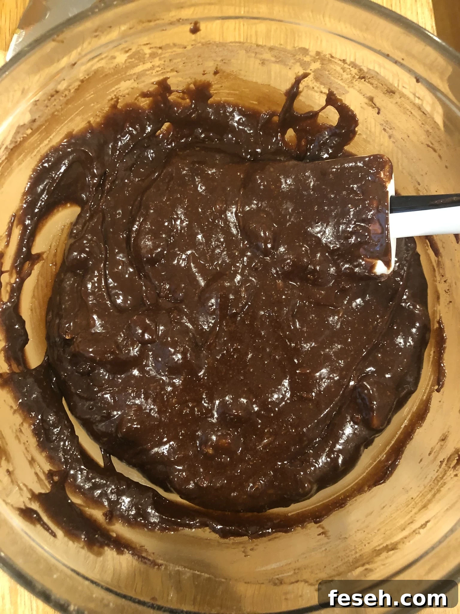 Brownie batter mixed together.