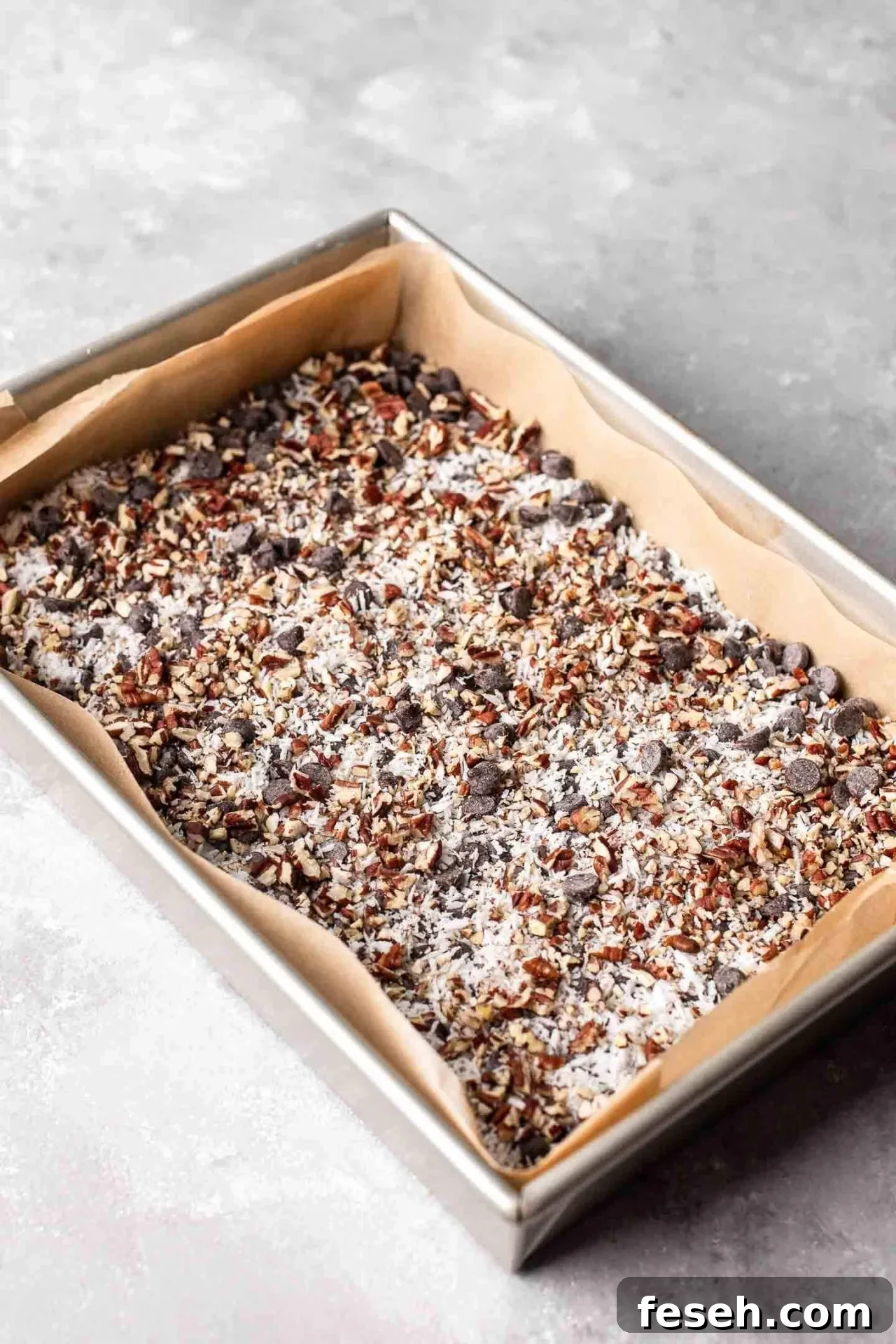filling sprinkled over crust