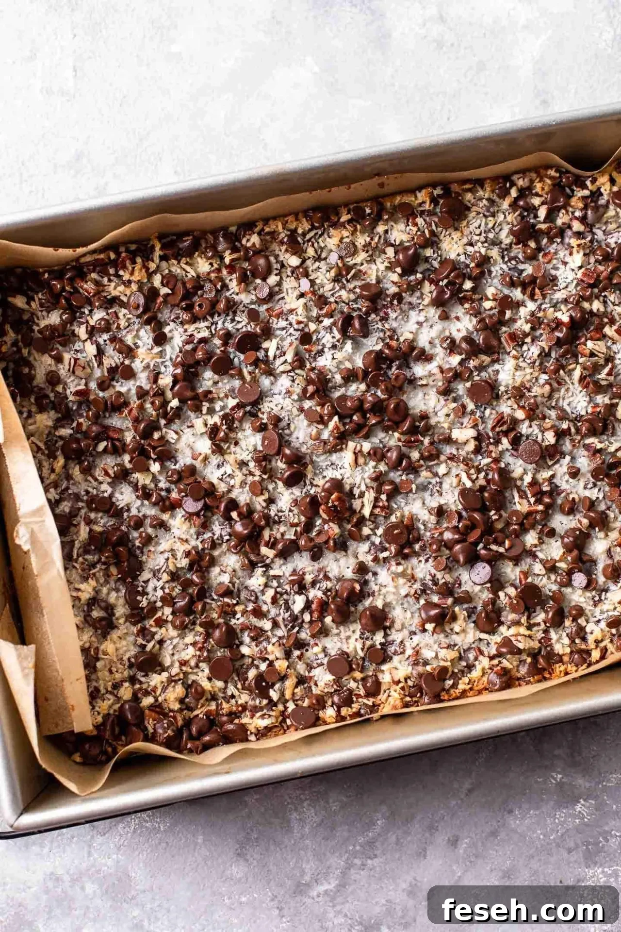 baked magic bars in pan