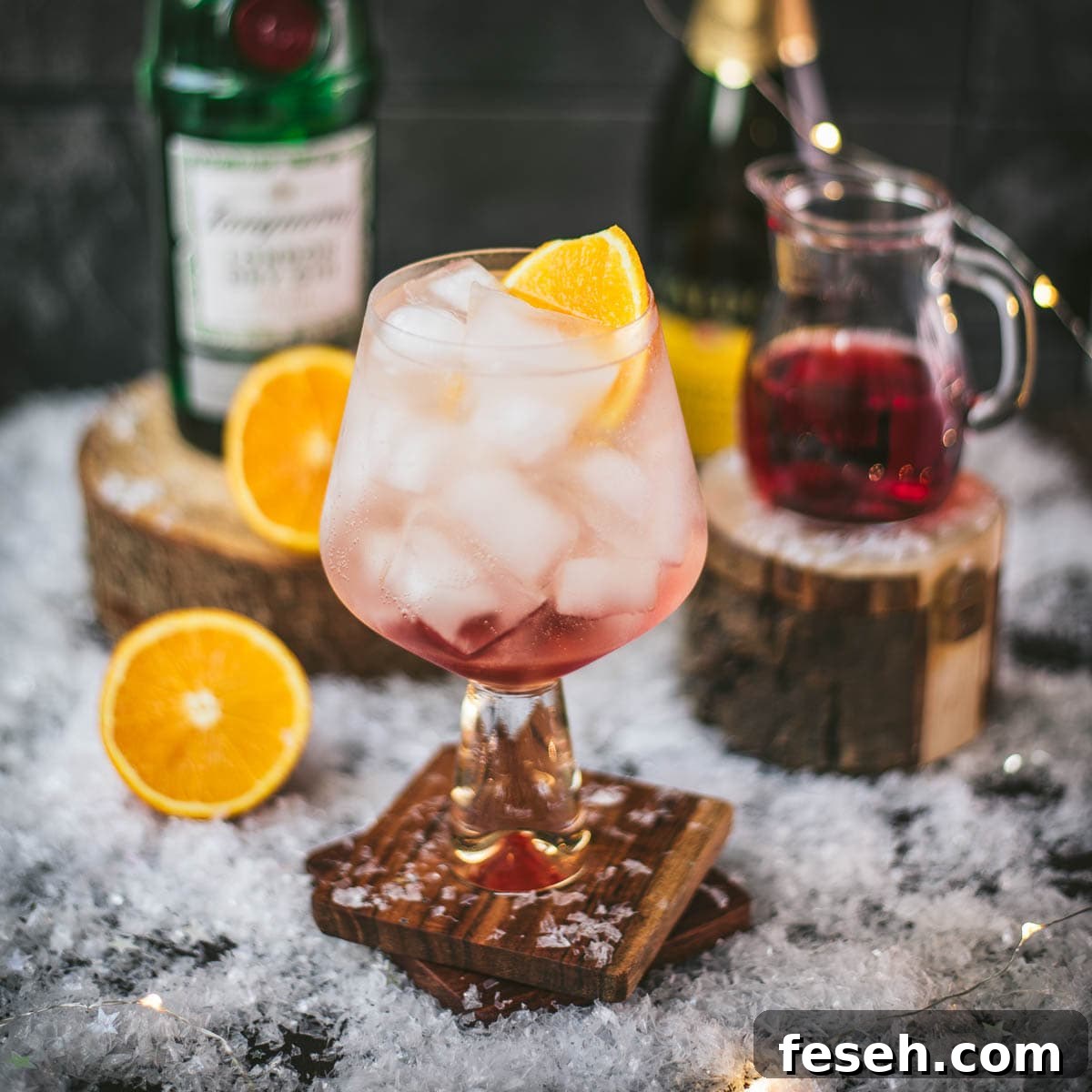 Stunning cranberry gin spritz