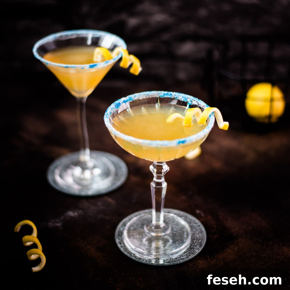 Whiskey sidecar with lemon twist