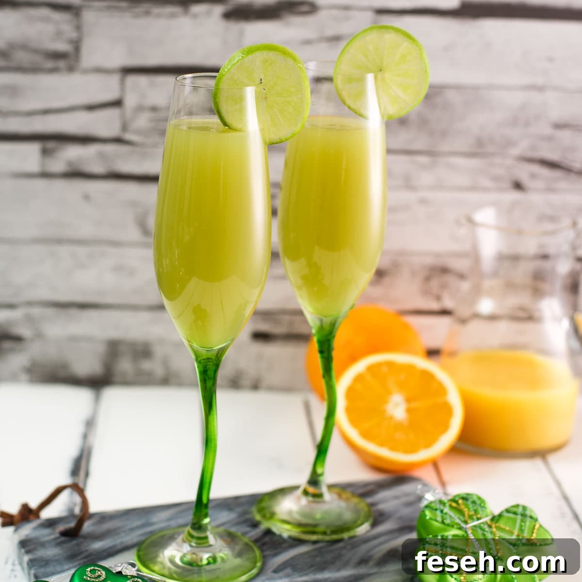St. Patrick's Day Mimosa in soft green