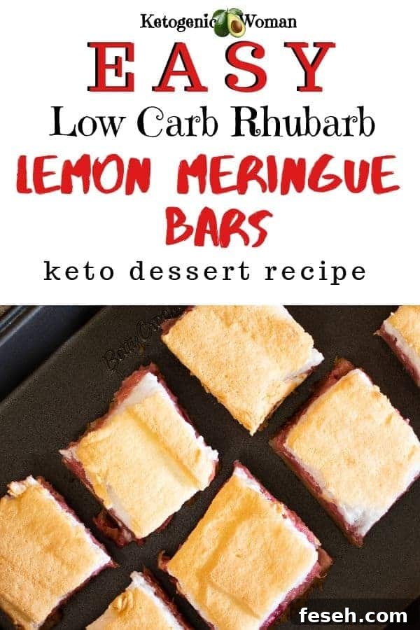 Easy low carb keto rhubarb lemon bars recipe. Delicious keto desserts.