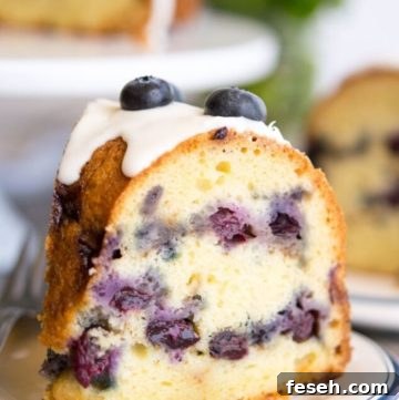 A slice of Blueberry Coffee Cake