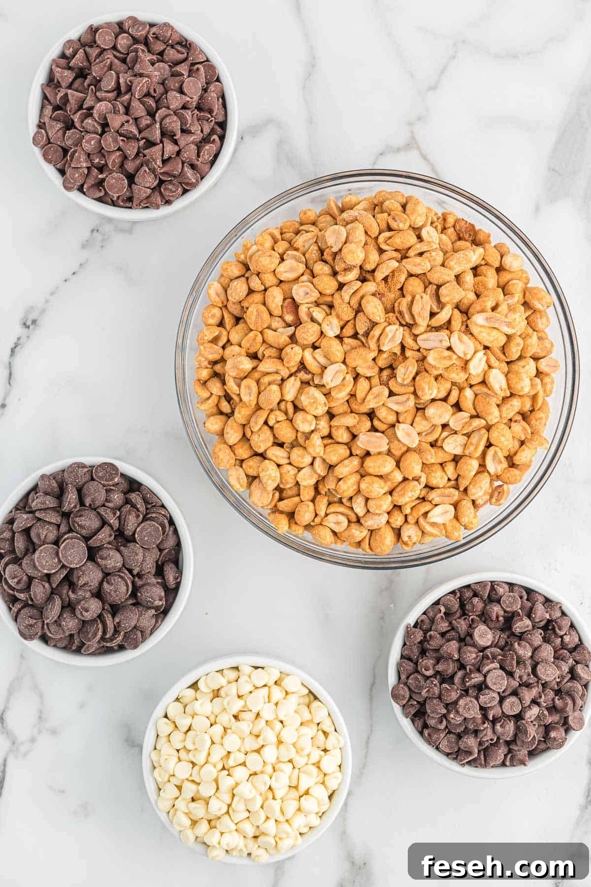 peanuts and chocolate chips