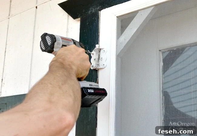 Reattaching vintage screen door