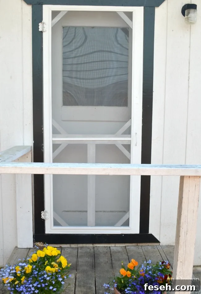 Restored Vintage screen door from porch