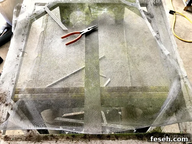 removing old screen from vintage screen door