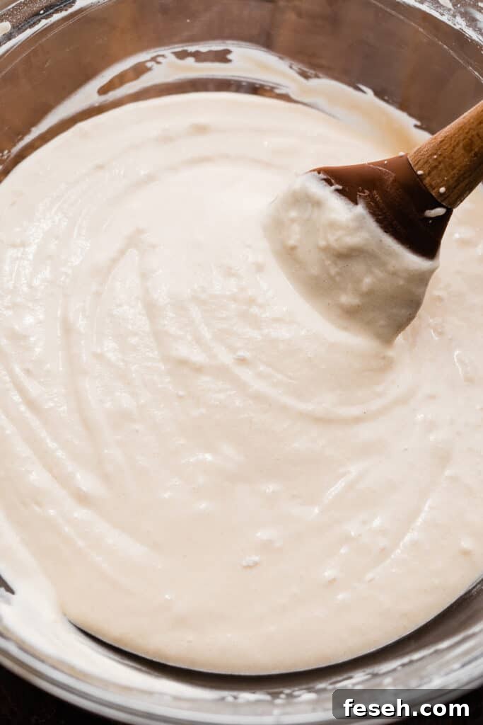 A bowl of vanilla cake batter.