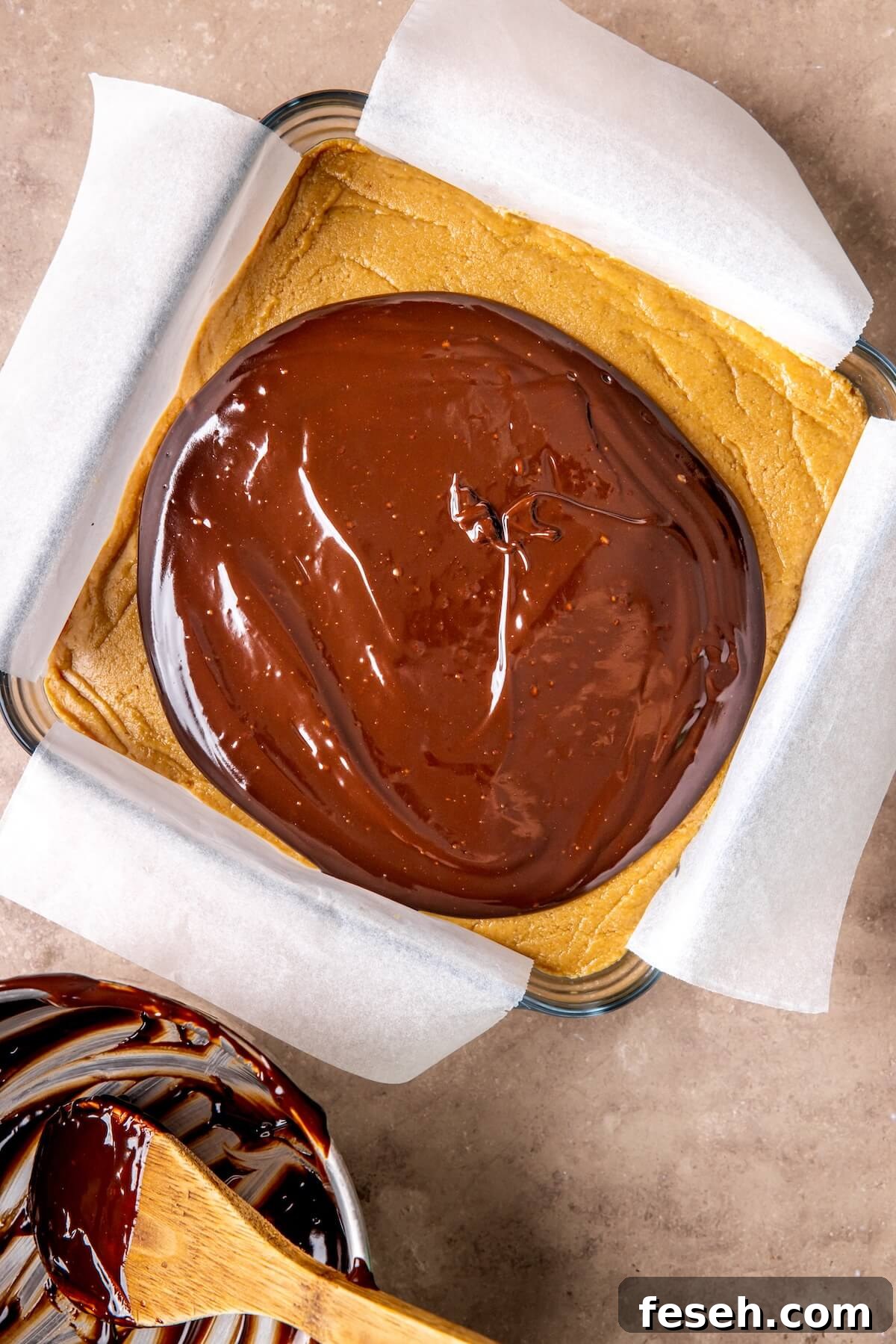 No Bake Peanut Butter Cookie Dough Bars with Chocolate Ganache Step 5 - Olivia Adriance