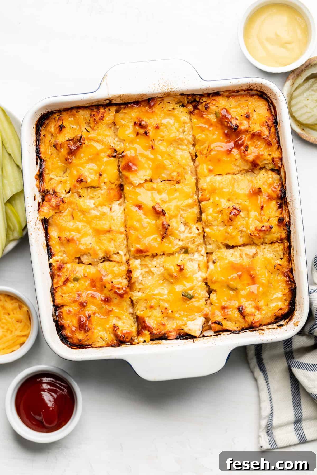 cutting spaghetti squash cheeseburger bake