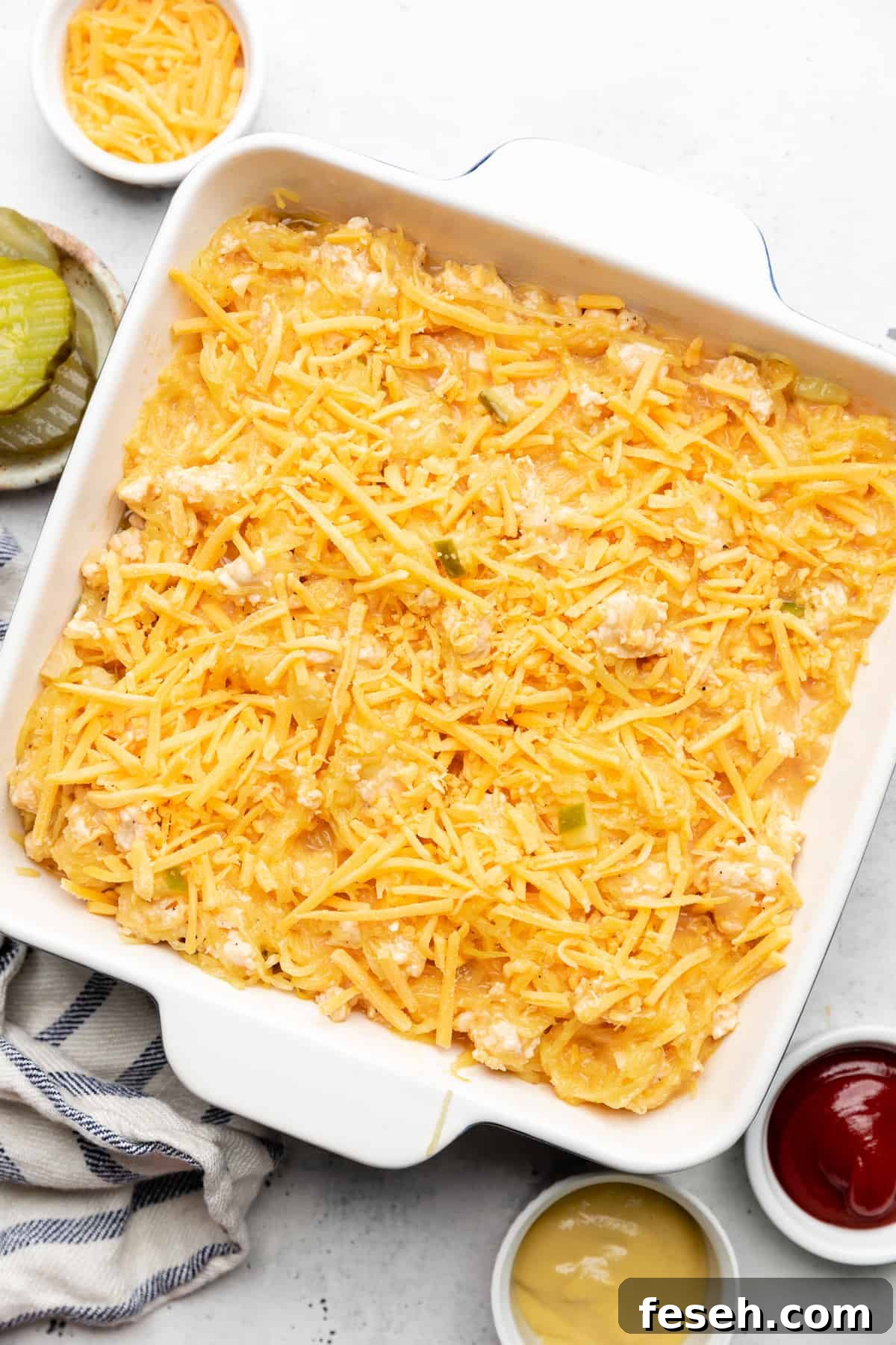 making spaghetti squash cheeseburger bake