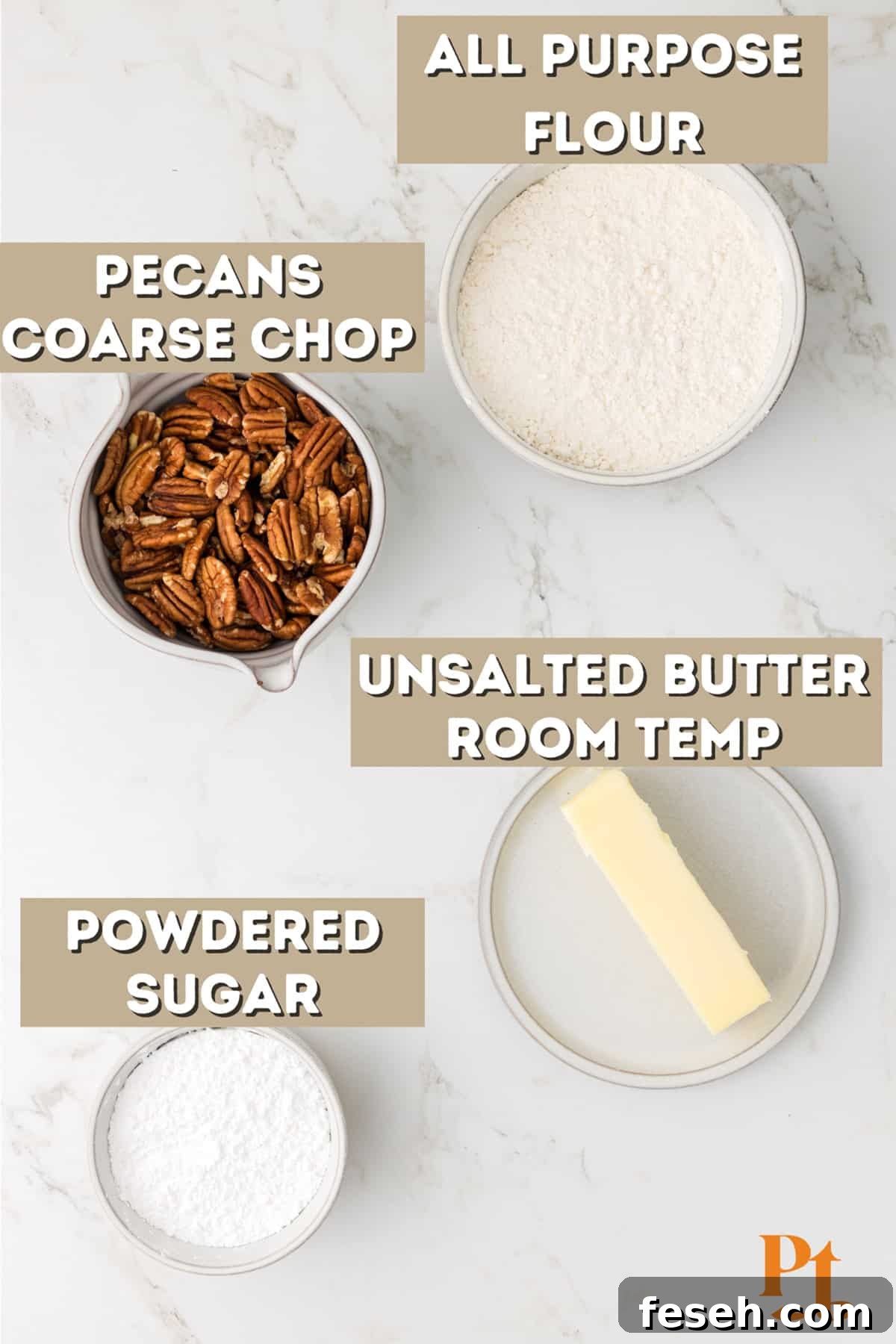 Ingredients for pecan sandies