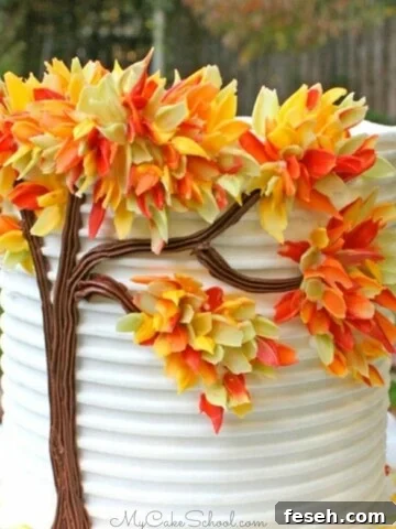 Autumn Leaves in Chocolate- A Free Cake Tutorial