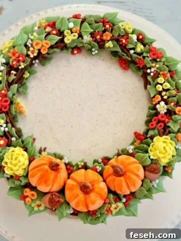 Beautiful Fall Wreath Cake Tutorial
