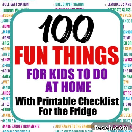 100 kids activities for home Printable