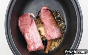 Pork fillet in a slow cooker with an asian marinade