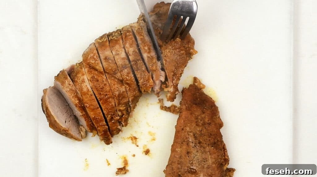 Slicing pork tenderloin