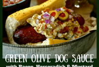 Green Olive, Bacon & Horseradish Dog Sauce with Mustard