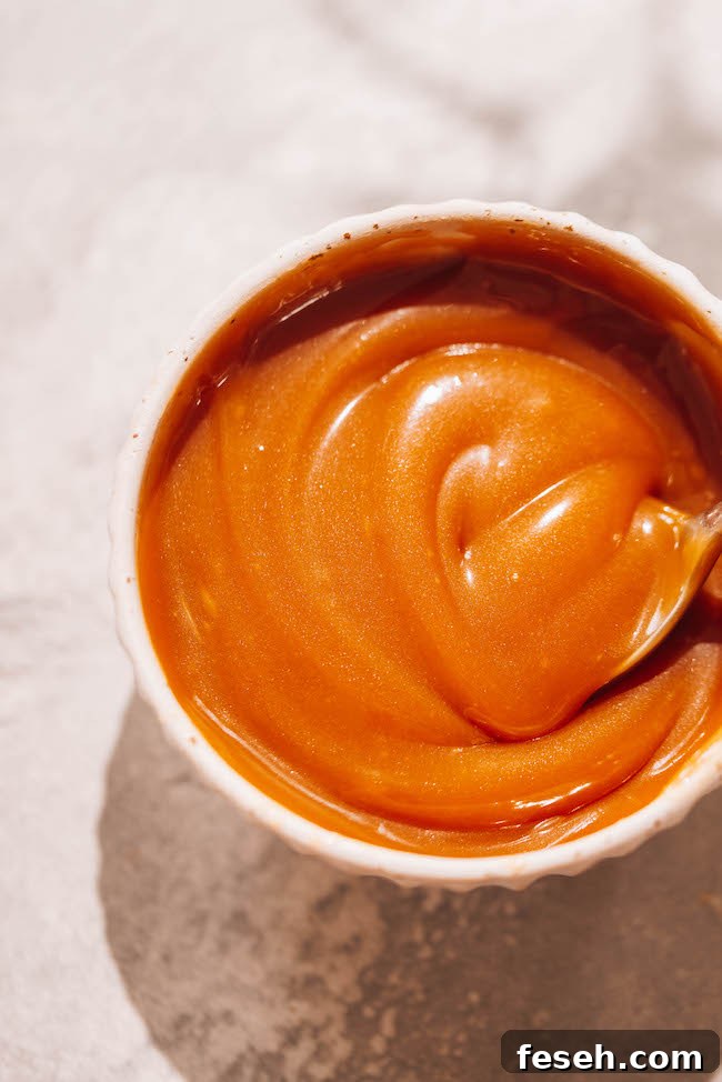 Salted caramel drizzled over dessert