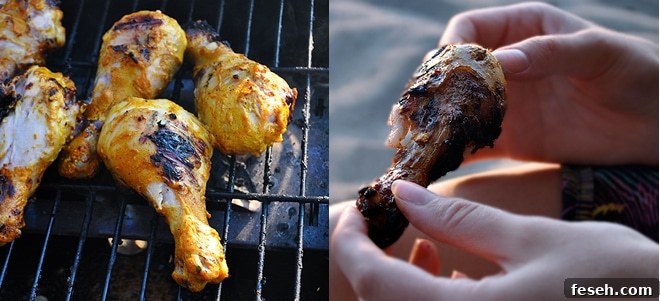 Grilled chicken marinated in yogurt