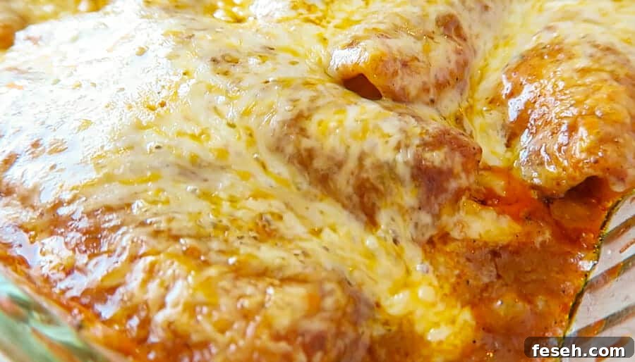 tray of baked red enchiladas
