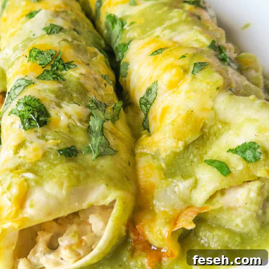 Green Enchiladas with Chicken and Cream Cheese filling (Enchiladas Verdes)