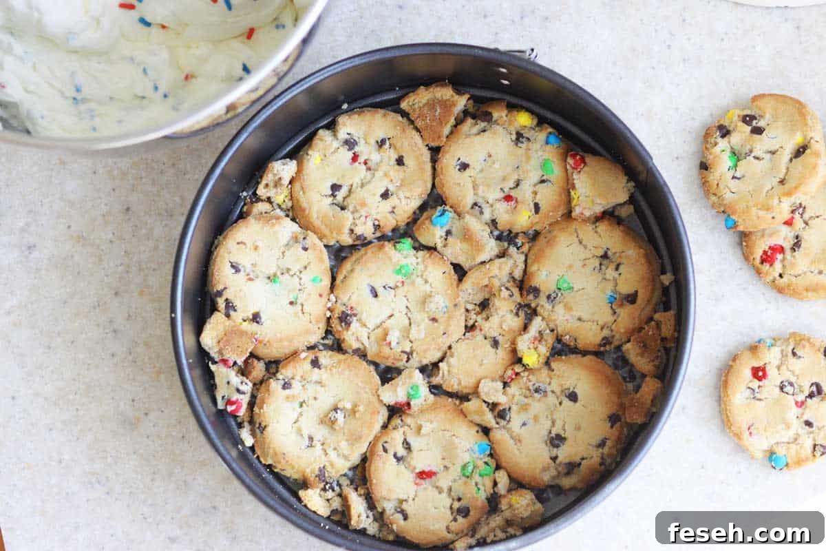 Patriotic 4th of July Icebox Cake Recipe for Summer Parties 6 layers of cookies in a springform cake pan