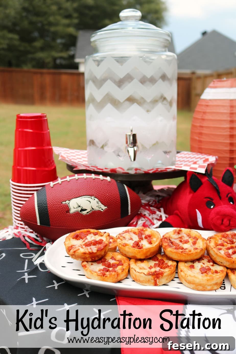 Set up a kid's Hydration Station on Game Day!