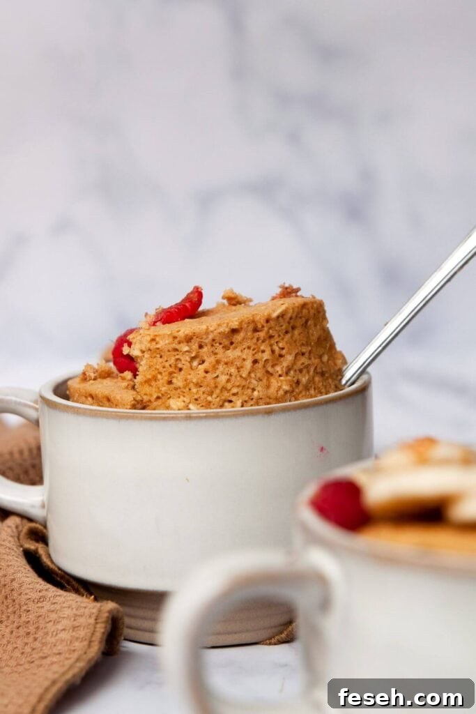 microwave baked oats in a mug