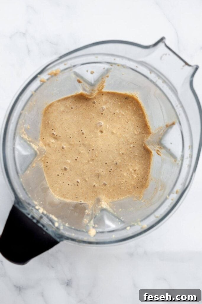 baked oats batter in blender