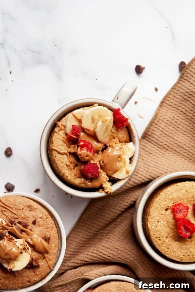 microwaved baked oatmeal in a mug