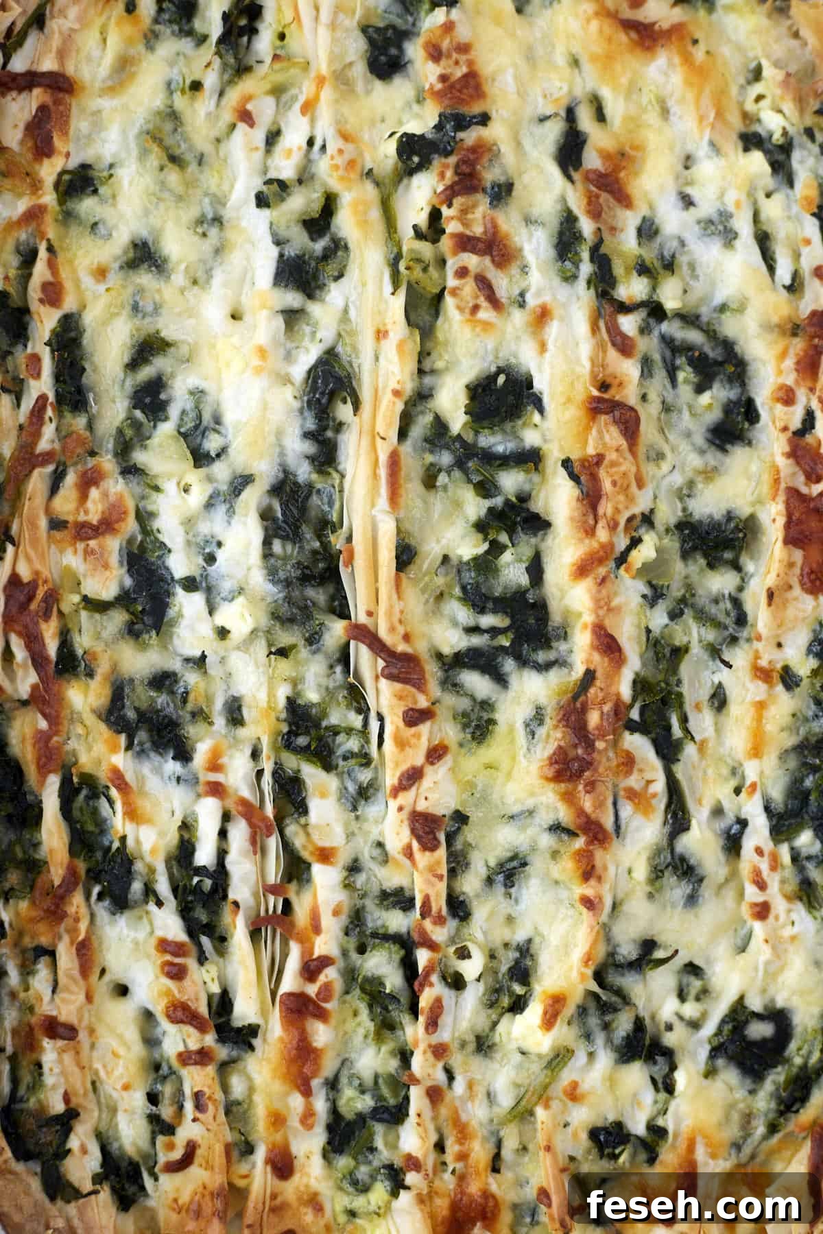 easy spanakopita recipe in a baking dish.