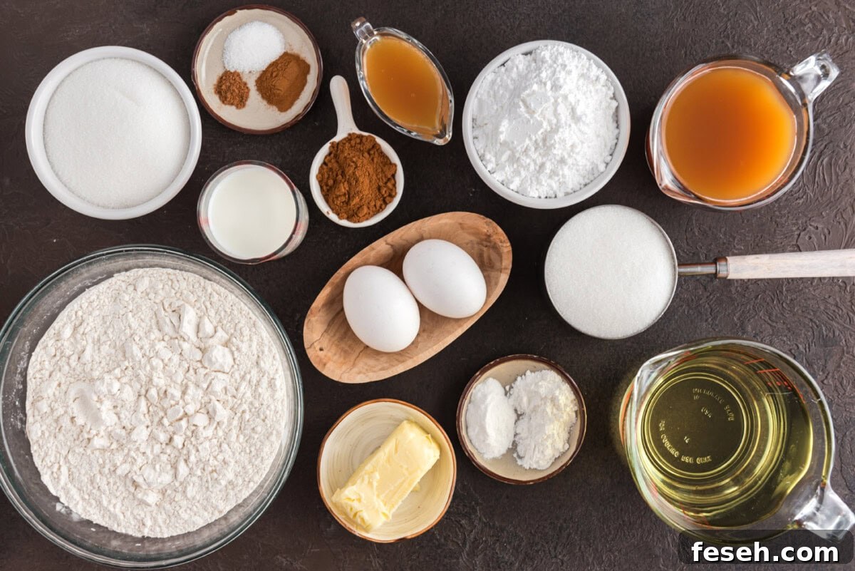 Ingredients for Apple Cider Doughnuts
