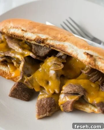 French Dip Sandwich on a plate.