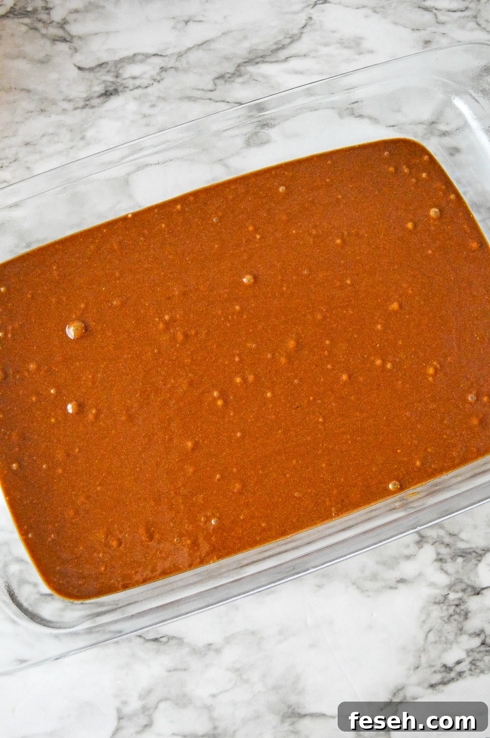 brownie batter in a baking dish