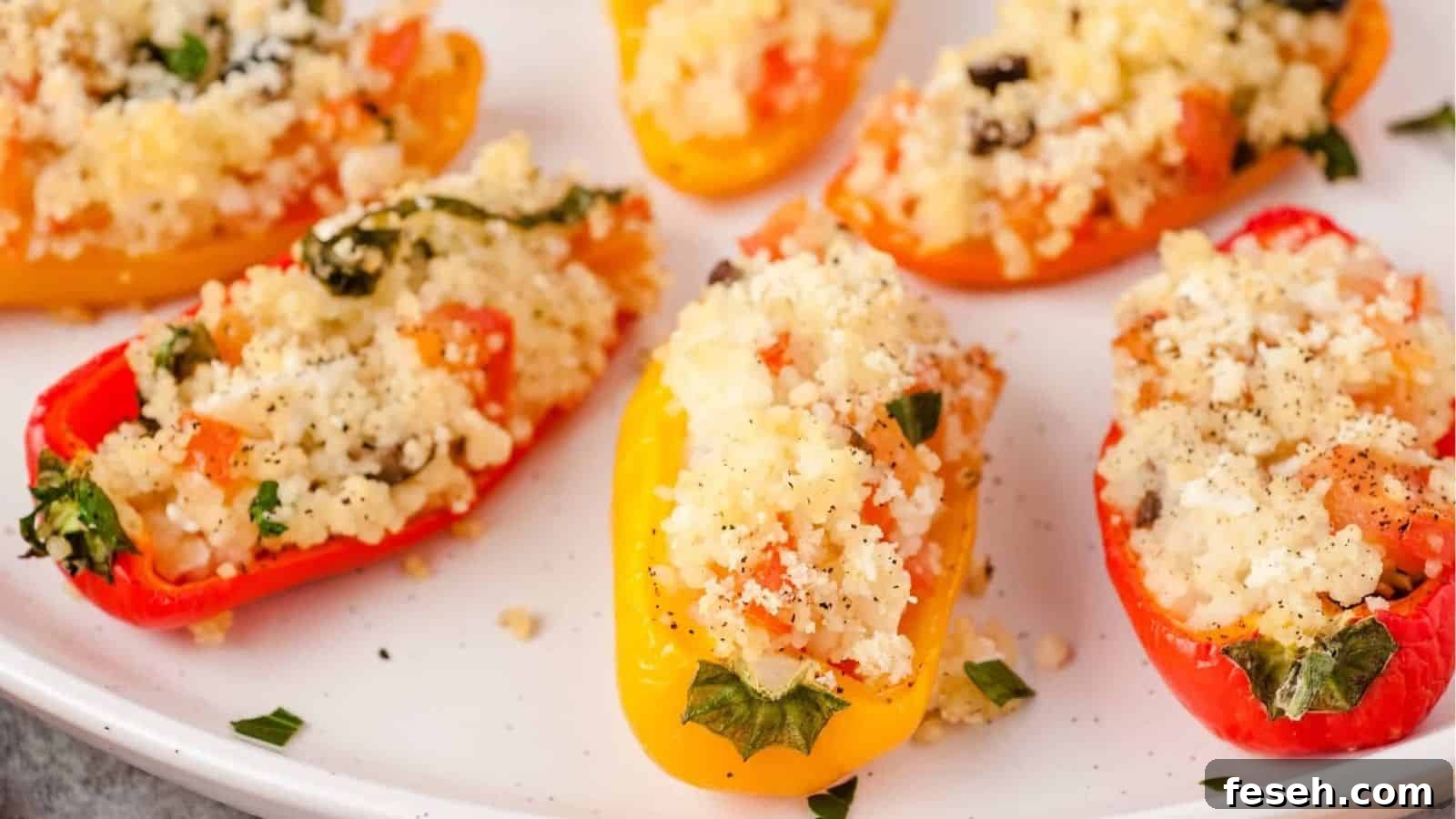 Mediterranean Couscous Stuffed Mini Peppers
