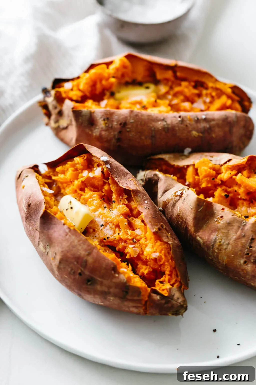 Baked sweet potato is a healthy side dish or main meal. Learn how to bake sweet potatoes in the oven perfectly.