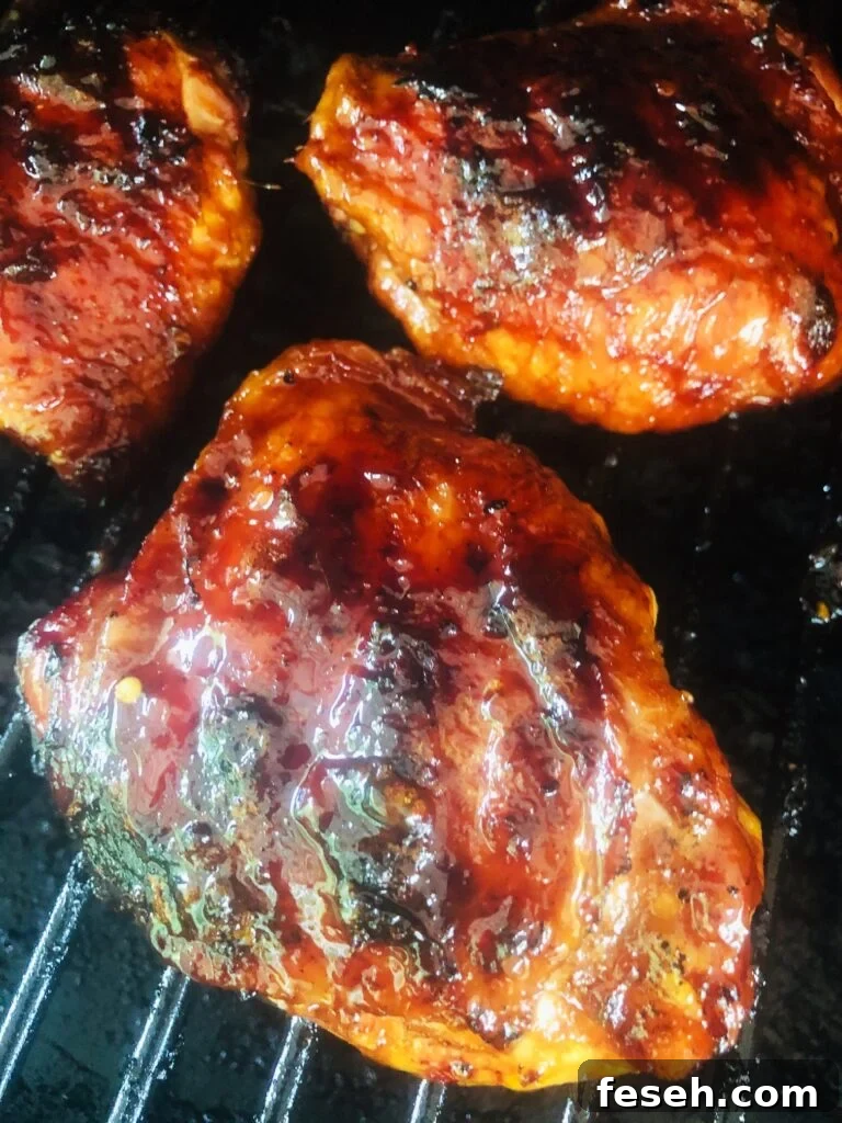 Smoked Peach Chicken Thighs
