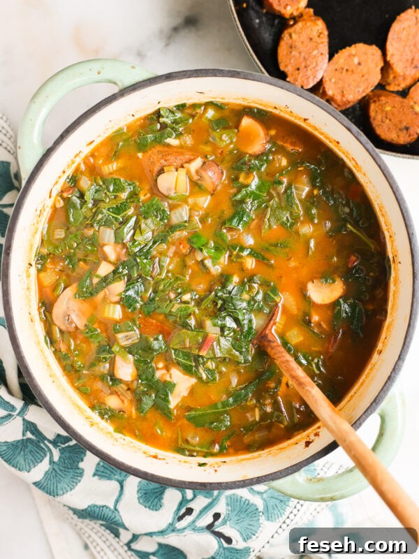Finished pot of vegan green gumbo.