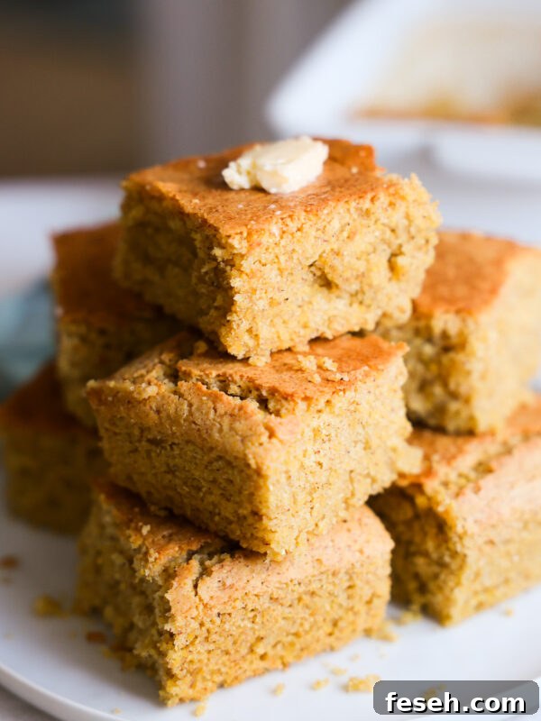 Stack of vegan cornbread
