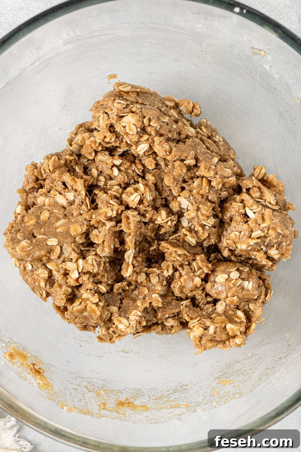 The biscuit dough in a bowl.